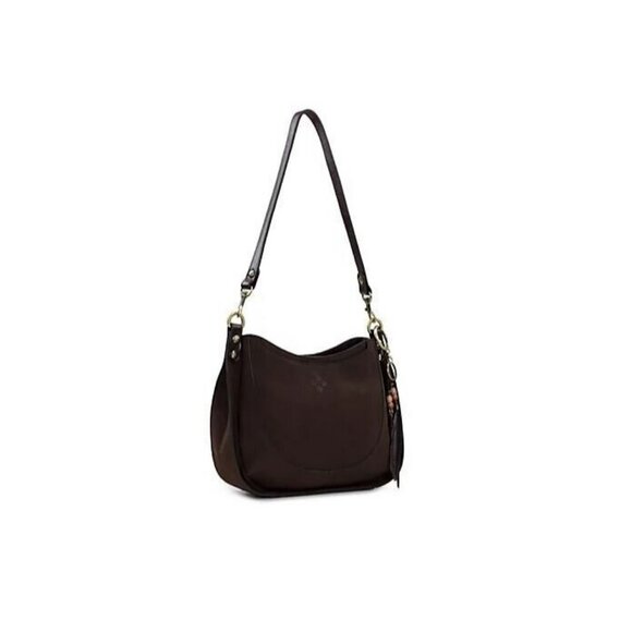 Patricia Nash Caletta soft suede leather shoulder crossbody + Dust bag CHOCOLATE